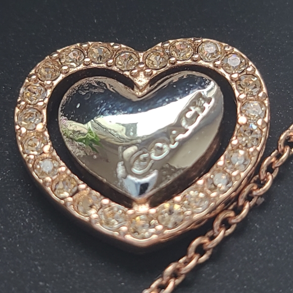 NWT Coach Rose Gold Heart Earring and Necklace Set - Picture 5 of 13
